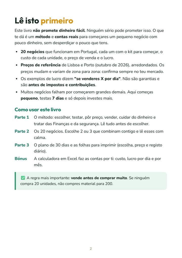 Página de Rendimento Extra