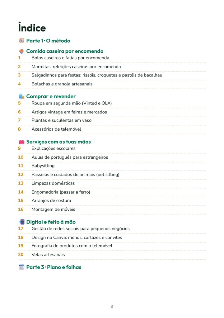 Página de Rendimento Extra